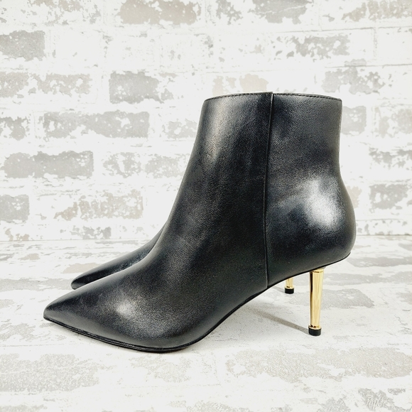 Nine West Shoes - New Nine West Ritaa Black Leather Pointed Toe Zip Up Ankle Boots T409
